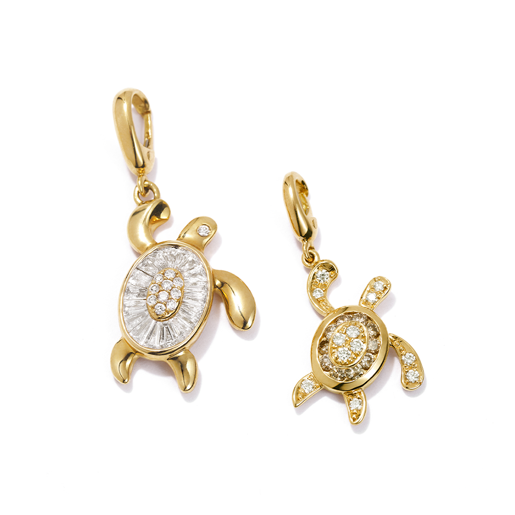 ベイビーモルディブタートルダイヤモンドチャーム