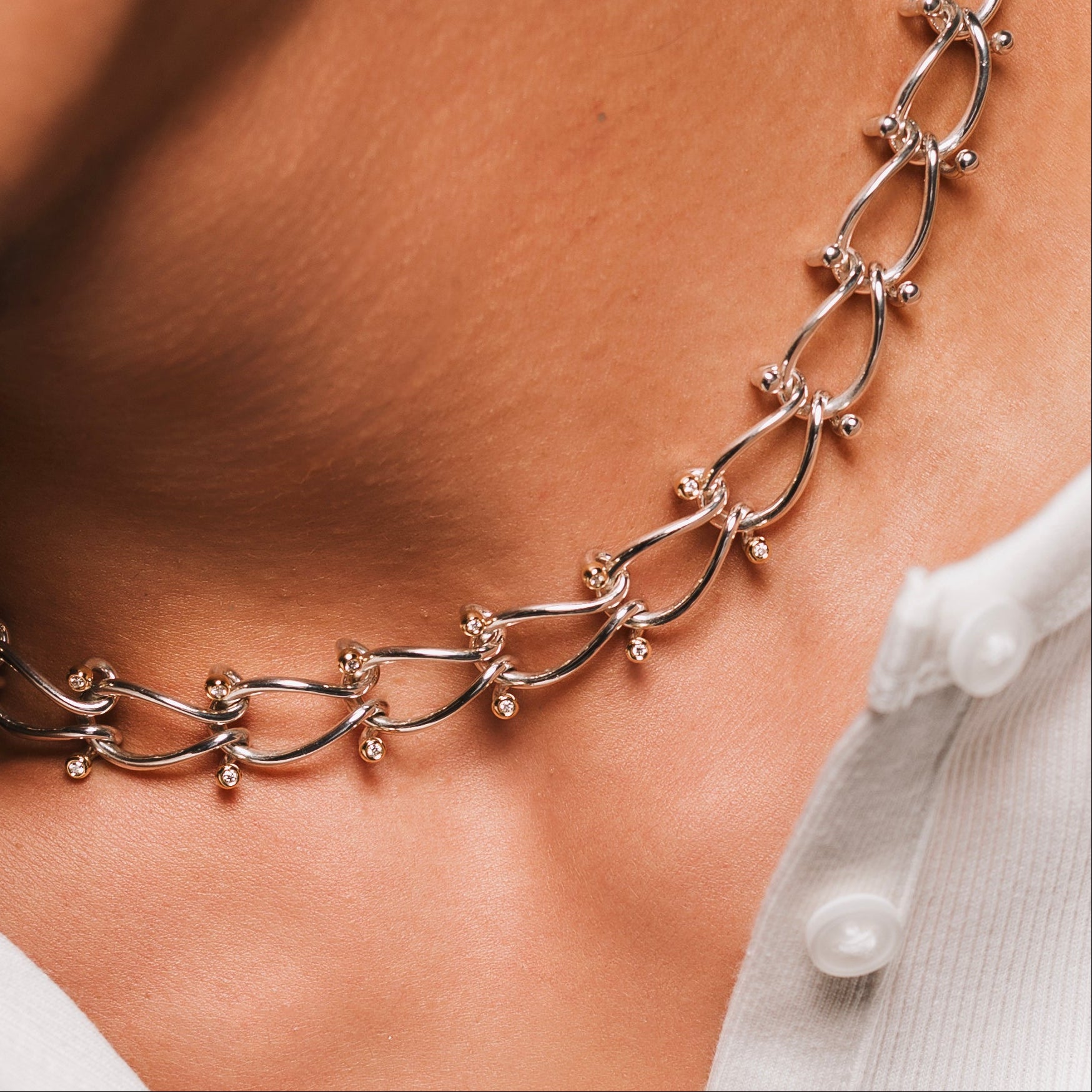 HASSOUパズルデュオチェーンJr.ダイヤモンドネックレス