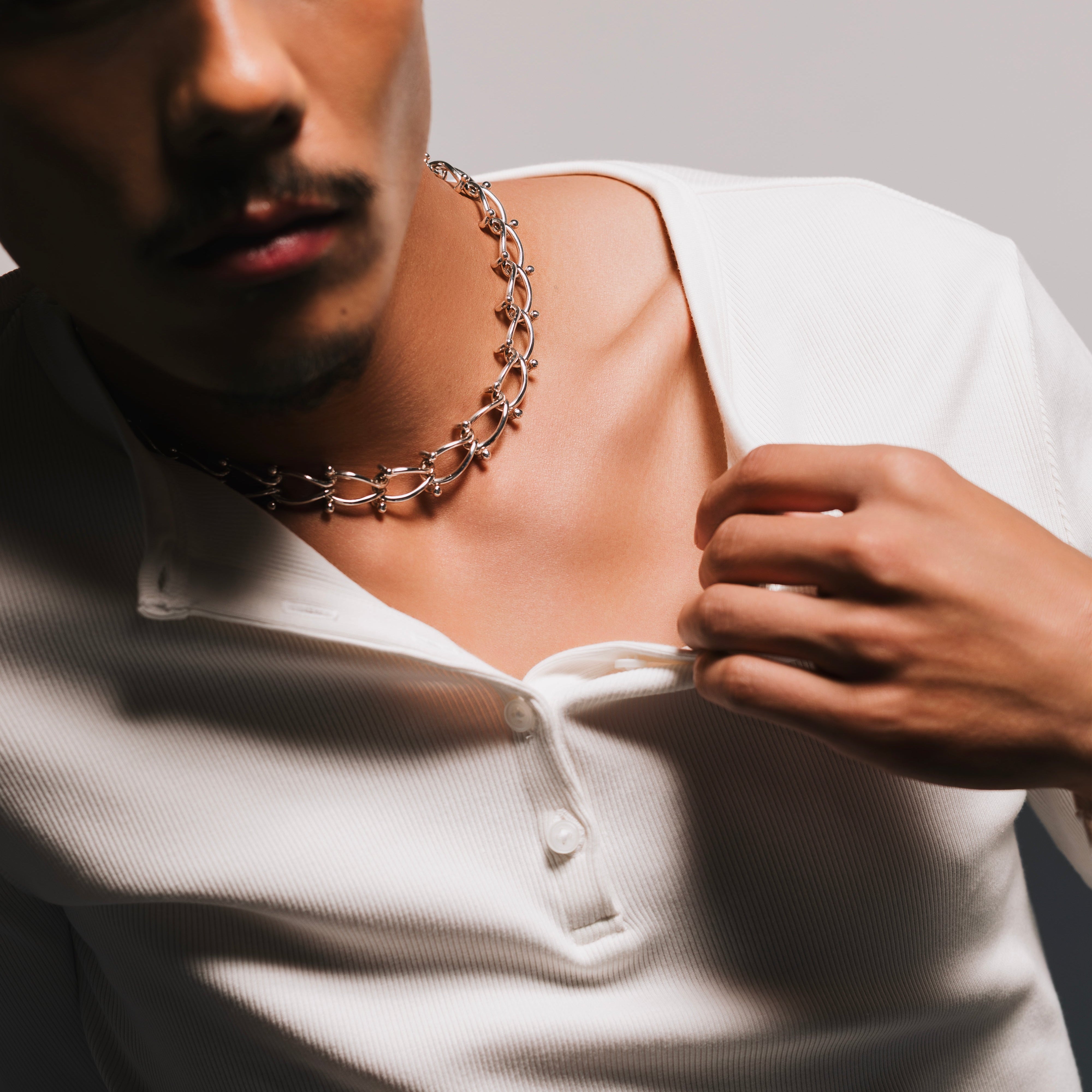 HASSOUパズルチェーンJr.シルバーネックレス