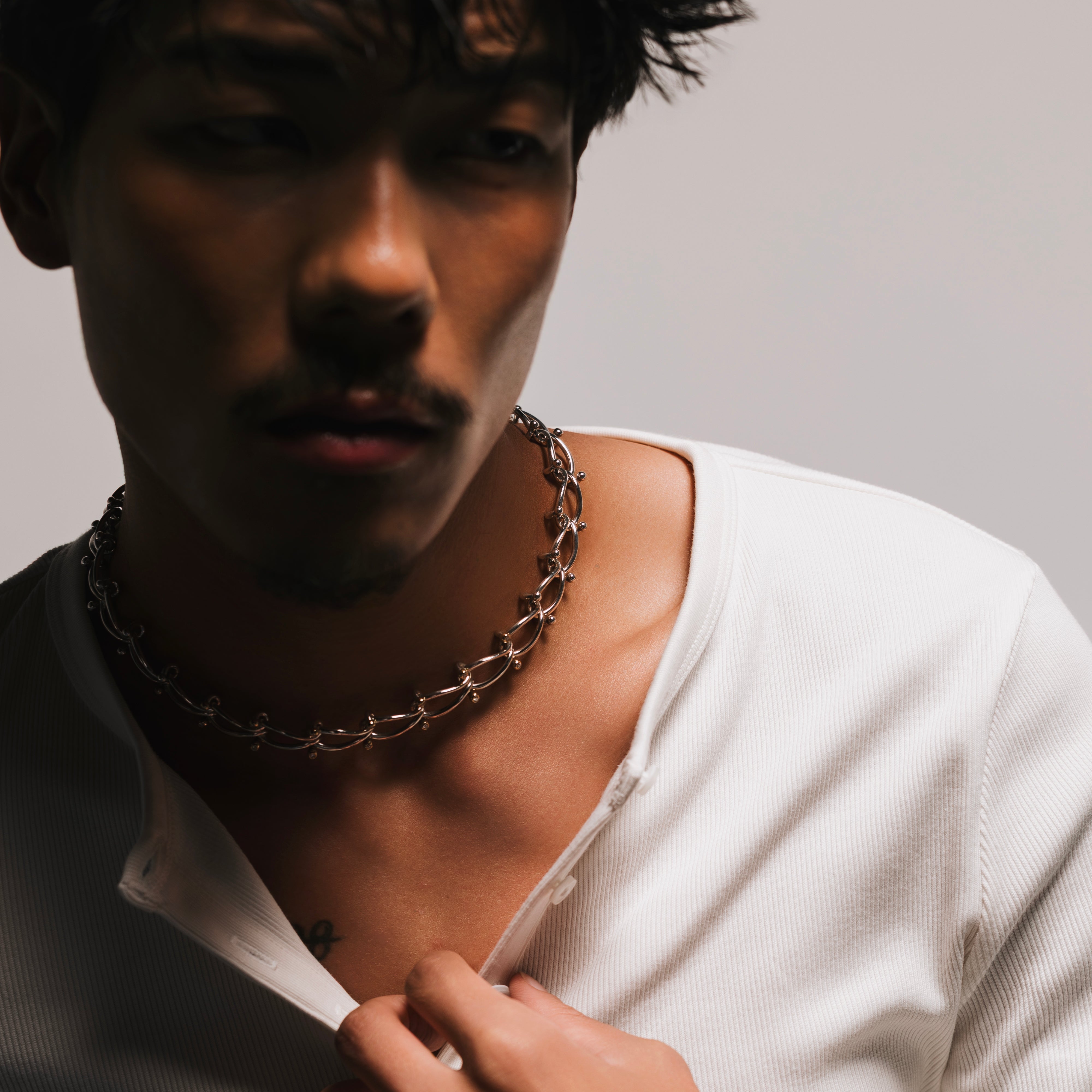 HASSOUパズルデュオチェーンダイヤモンドネックレス