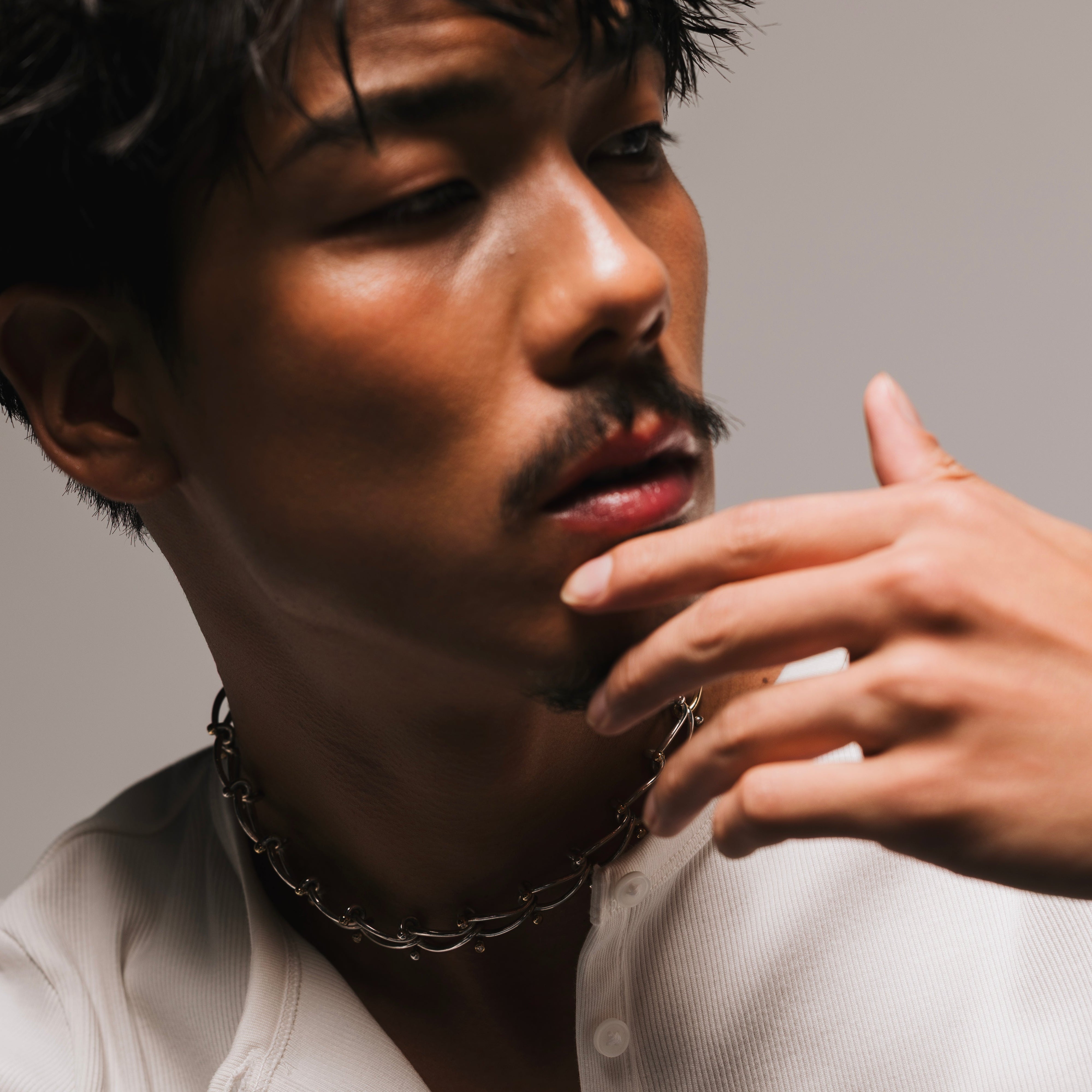 HASSOUパズルチェーンシルバーネックレス