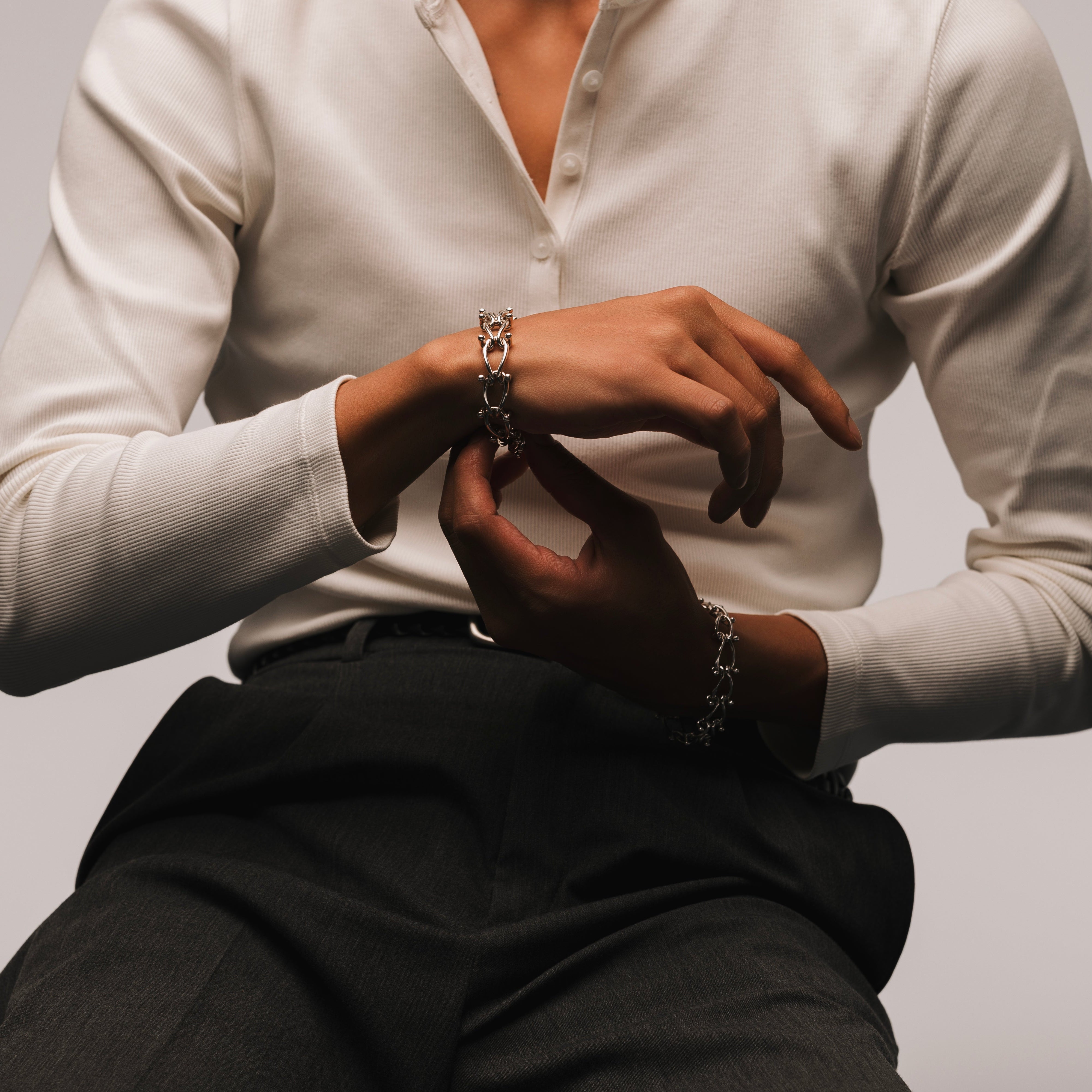 HASSOUパズルチェーンJr.シルバーブレスレット