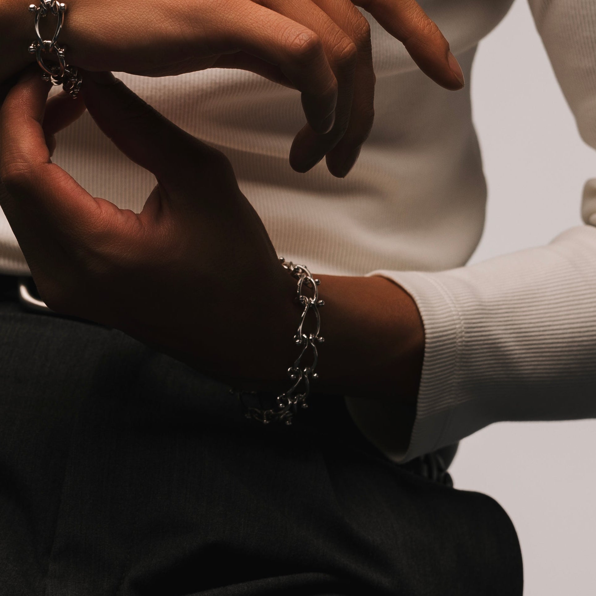 HASSOUパズルチェーンJr.シルバーブレスレット