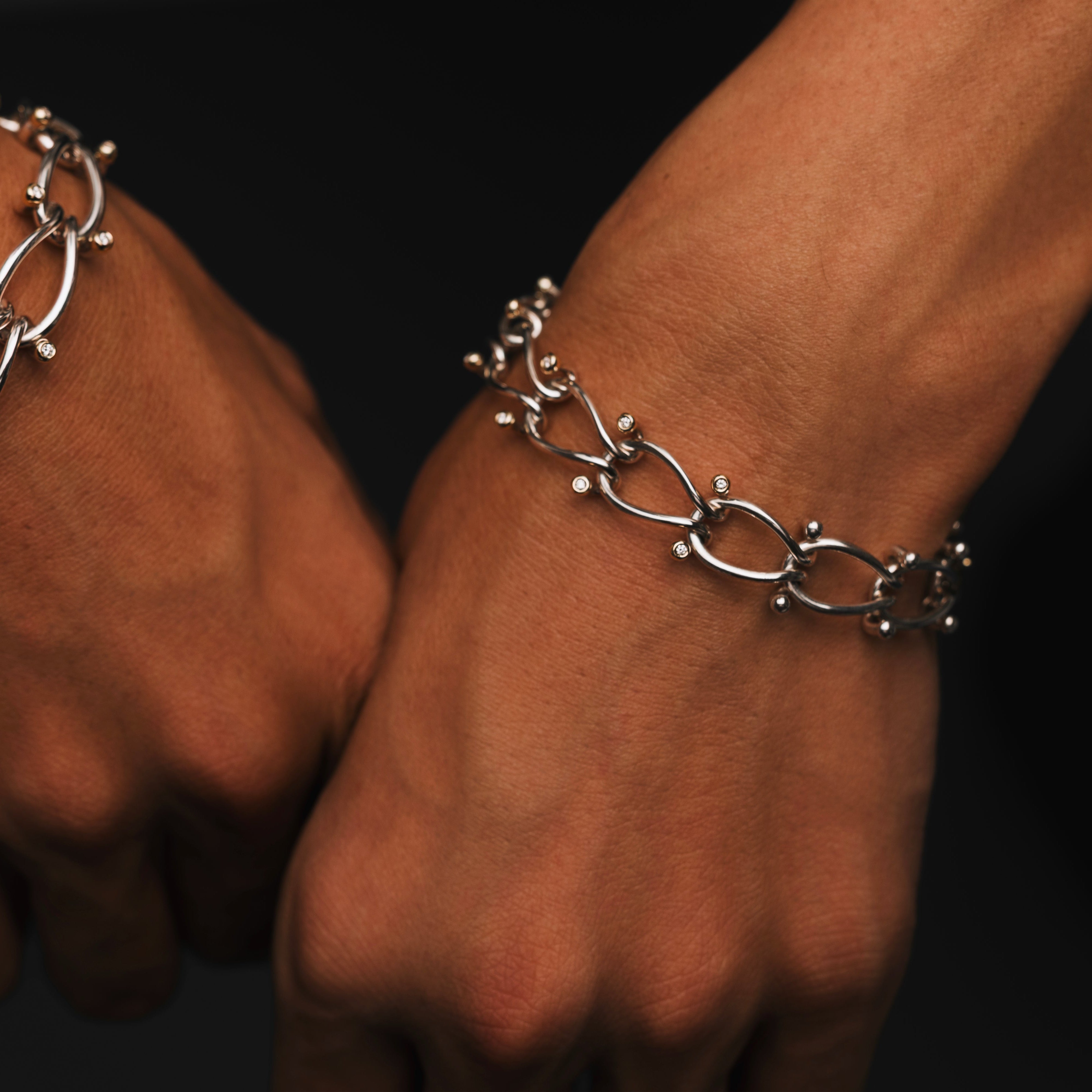 HASSOUパズルデュオチェーンJr.ダイヤモンドブレスレット