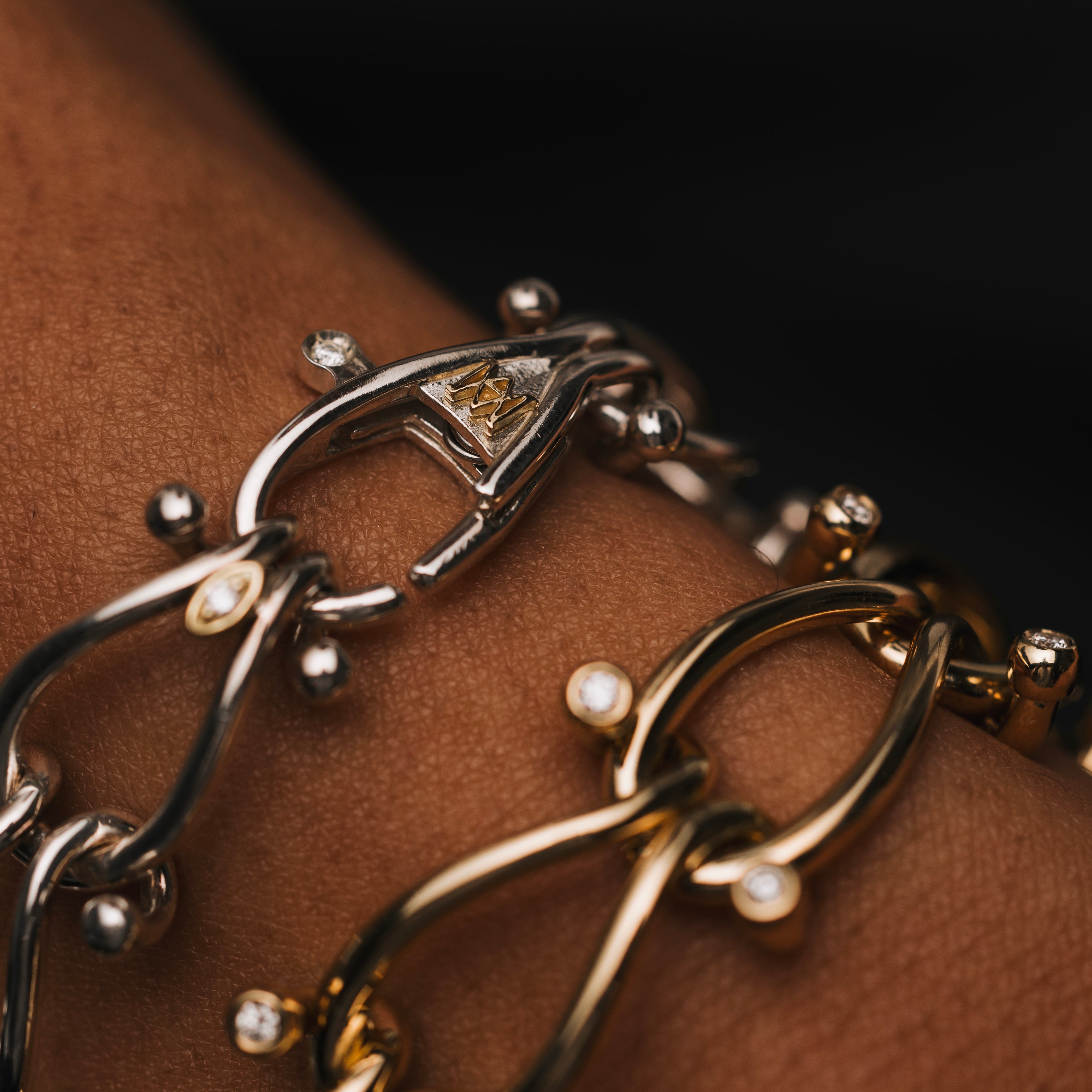 HASSOUパズルデュオチェーンJr.ダイヤモンドブレスレット