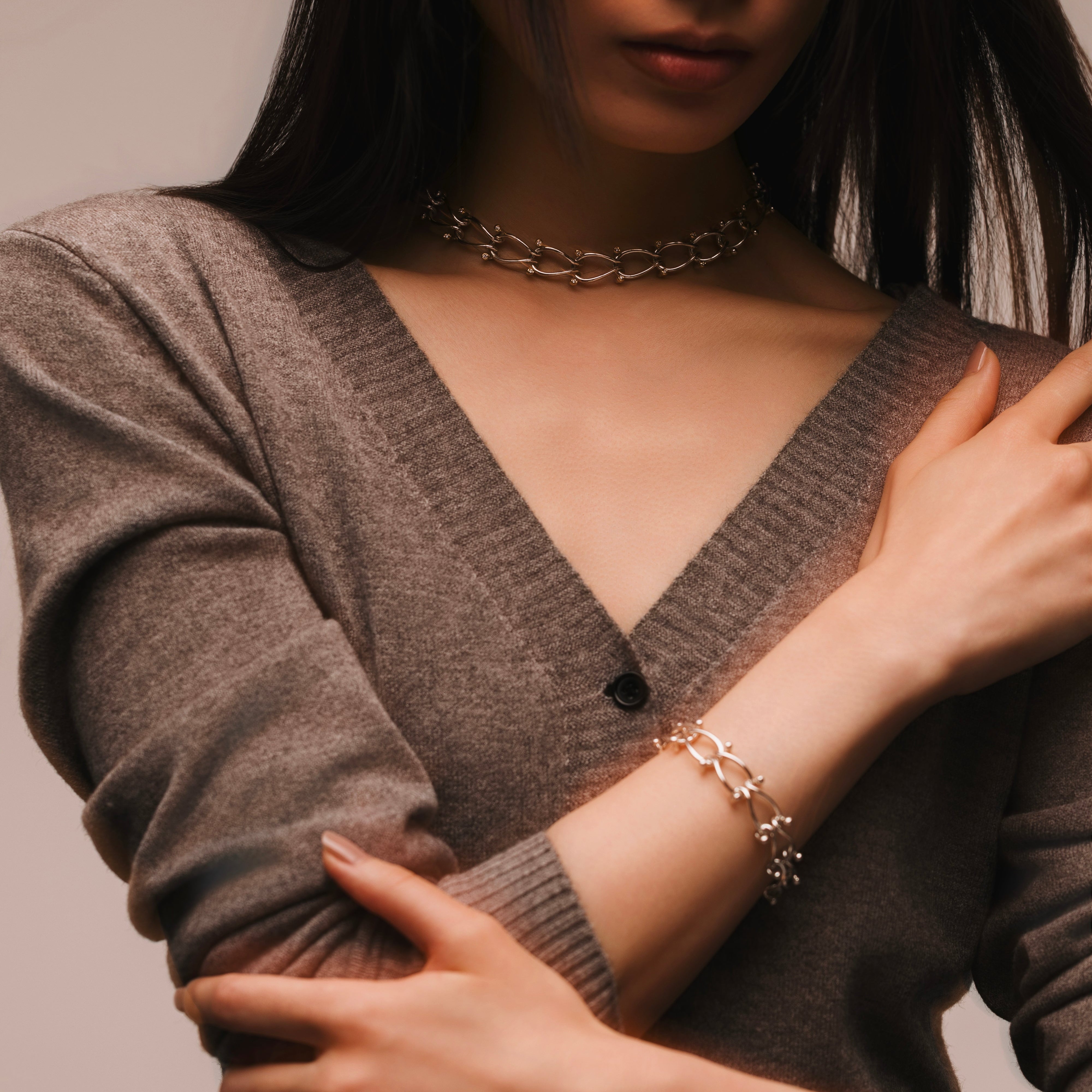 HASSOUパズルデュオチェーンJr.ダイヤモンドブレスレット