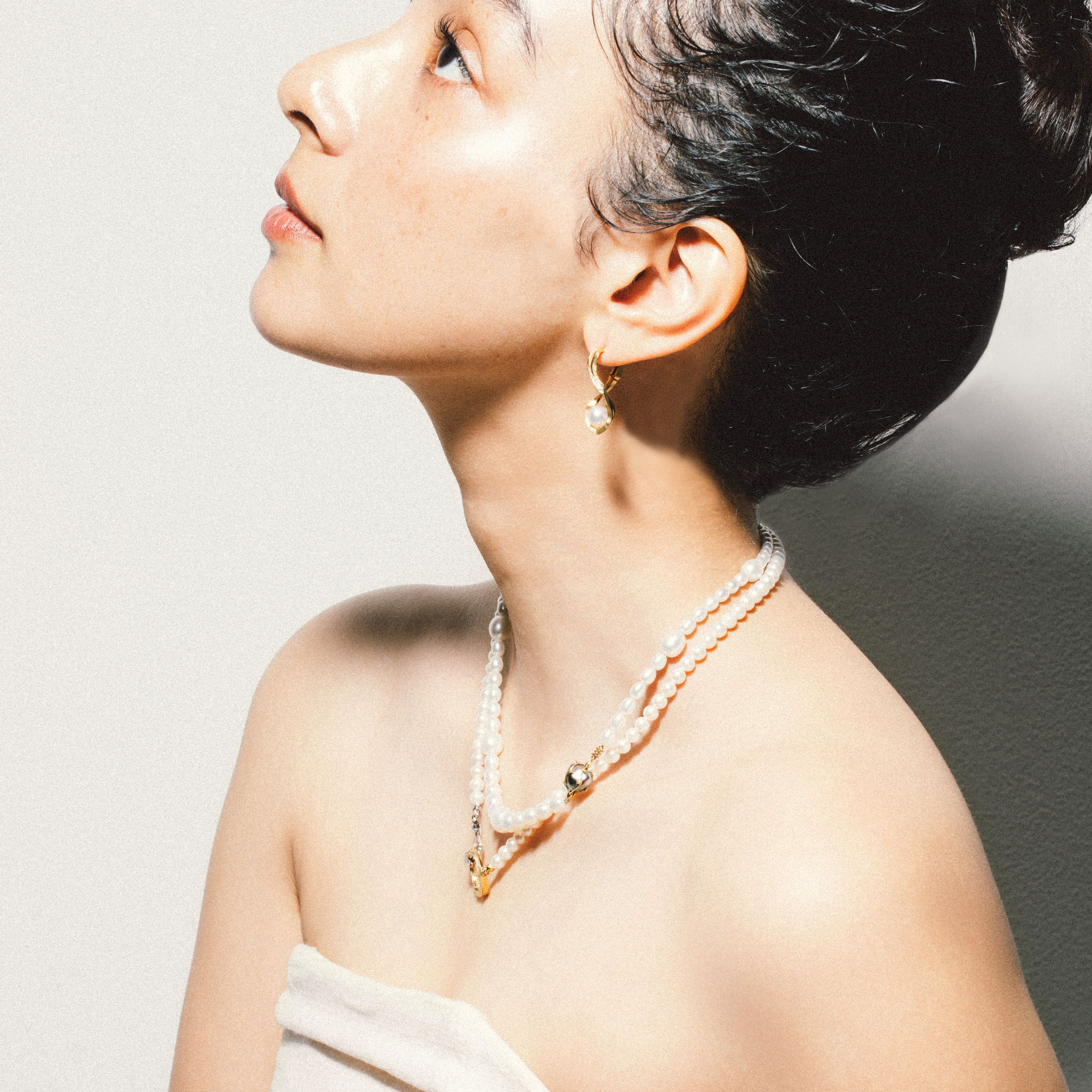 KINTSUGIインフィニティパールフープピアス