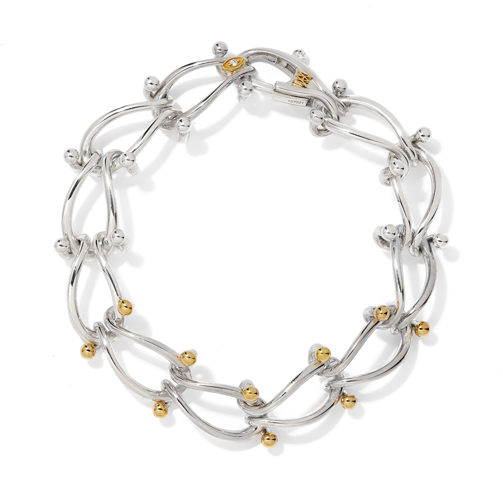 HASSOUパズルデュオチェーンブレスレット - Mens