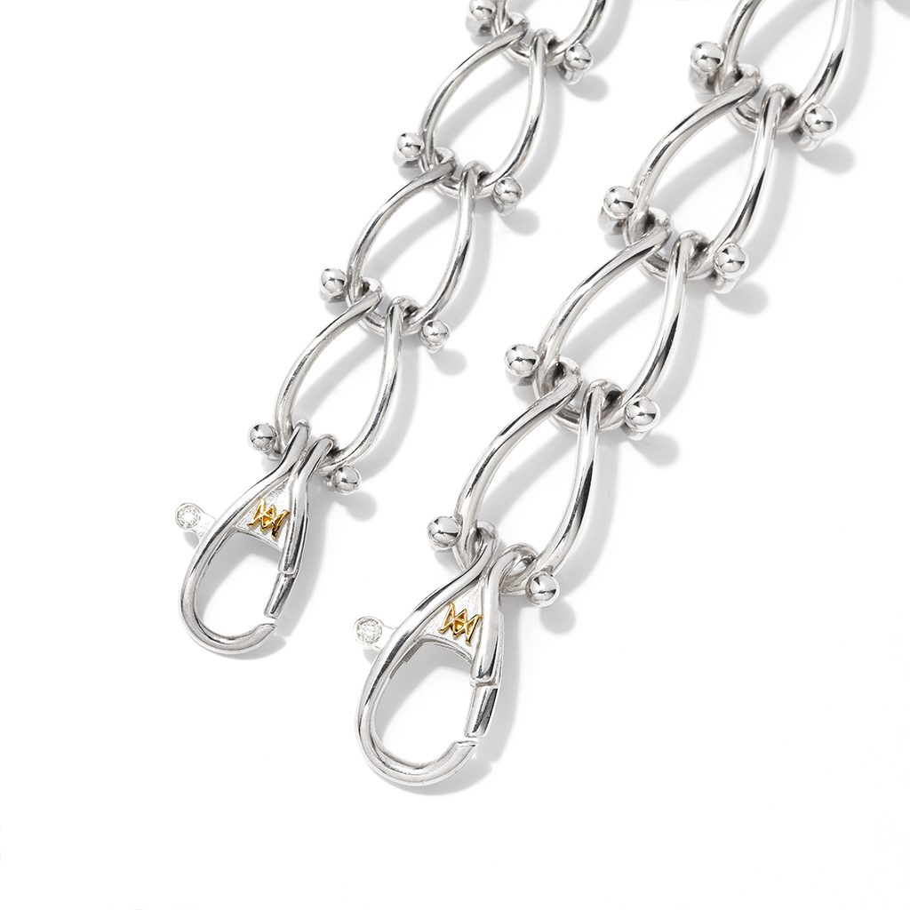 HASSOUパズルデュオチェーンブレスレット - Mens