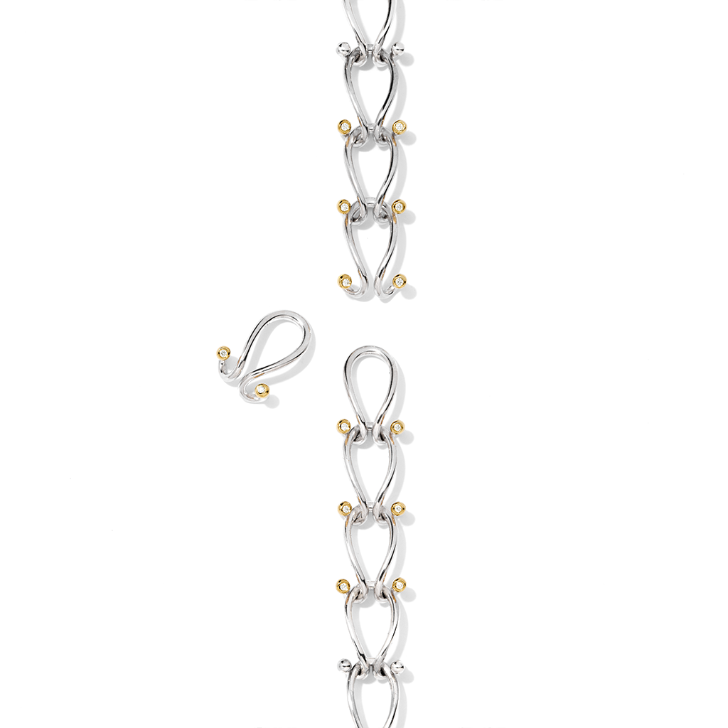 HASSOUパズルデュオチェーンブレスレット - Mens