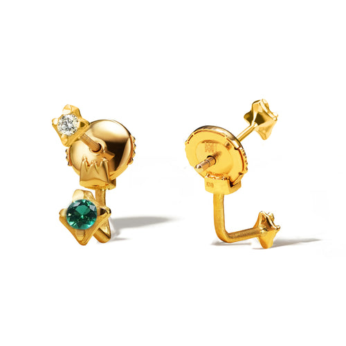 【WEB限定】HANABIエメラルドダブルバックピアス
