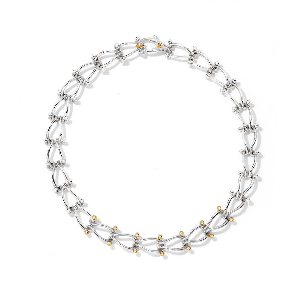 HASSOUパズルデュオチェーンダイヤモンドネックレス