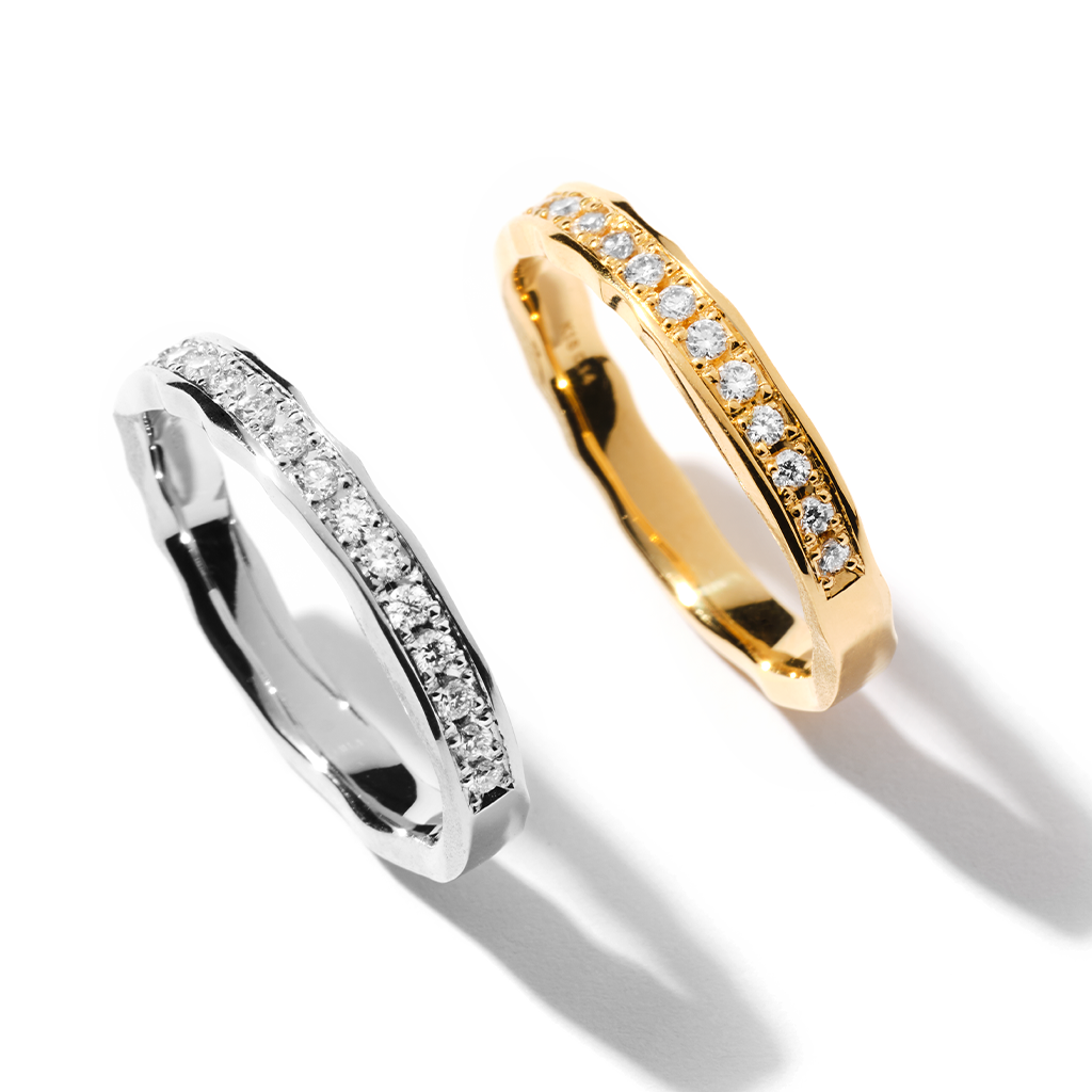 ENパヴェダイヤモンドプラチナリング(3mm) - Bridal