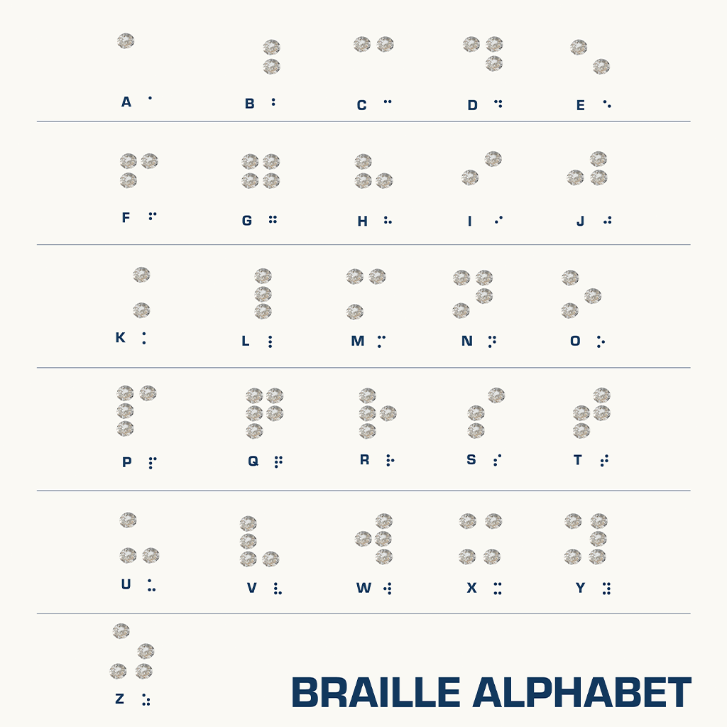 点字ダイヤモンドミニパズルネックレス