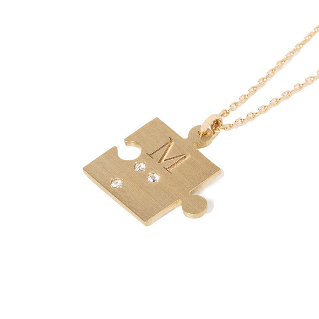 点字ダイヤモンドミニパズルネックレス