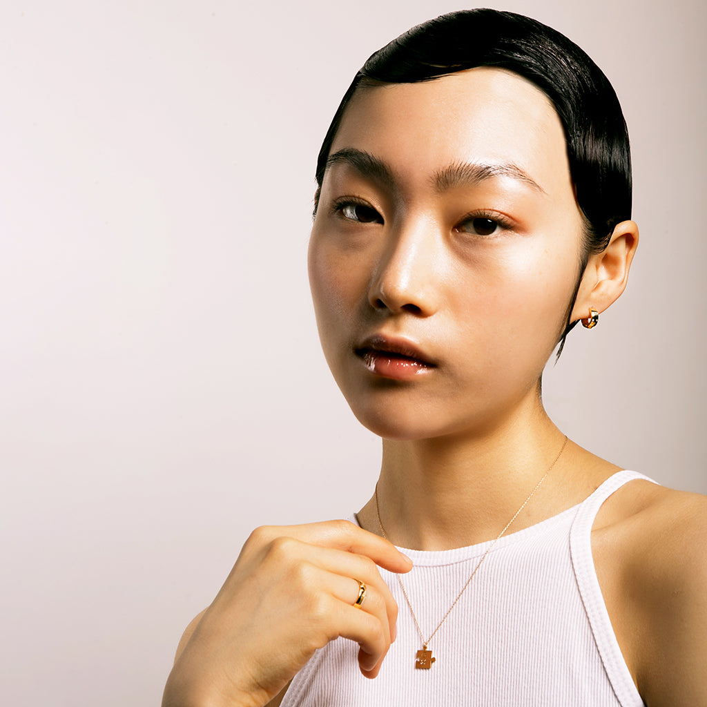 点字ダイヤモンドミニパズルネックレス