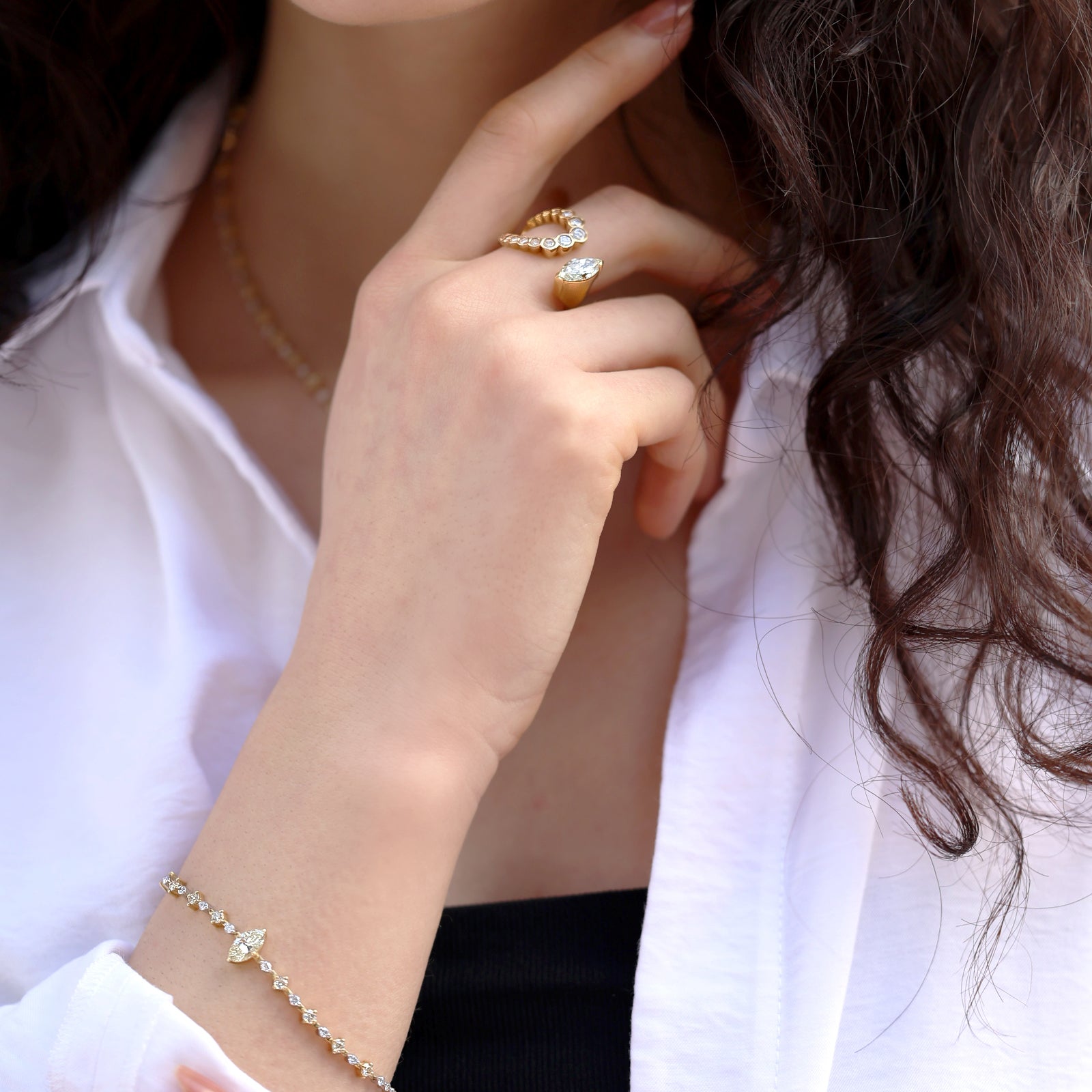 セルフラブギャラクシーダイヤモンドテニスブレスレット - Bridal