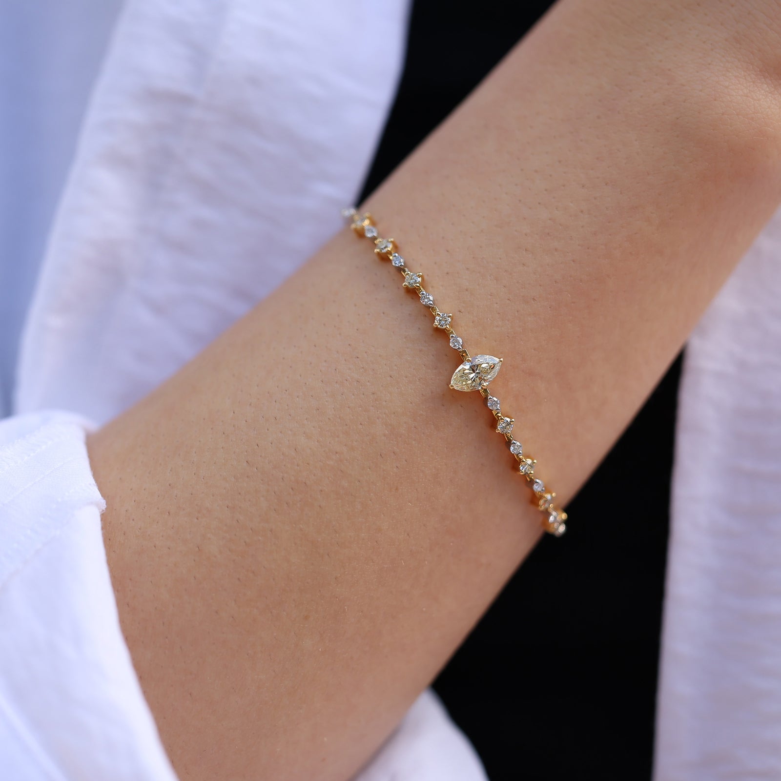 セルフラブギャラクシーダイヤモンドテニスブレスレット - Bridal