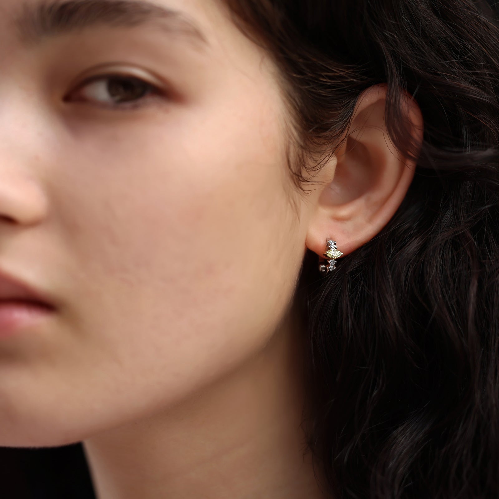 セルフラブギャラクシーダイヤモンドフープピアス - Bridal