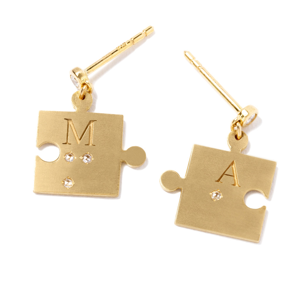 【WEB限定】点字ダイヤモンドパズルピアス(左耳)