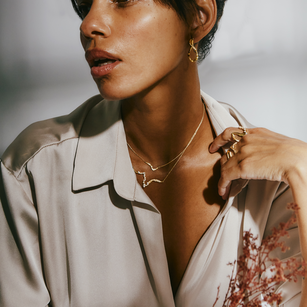 KINTSUGIミニパヴェダイヤモンドネックレス - Bridal