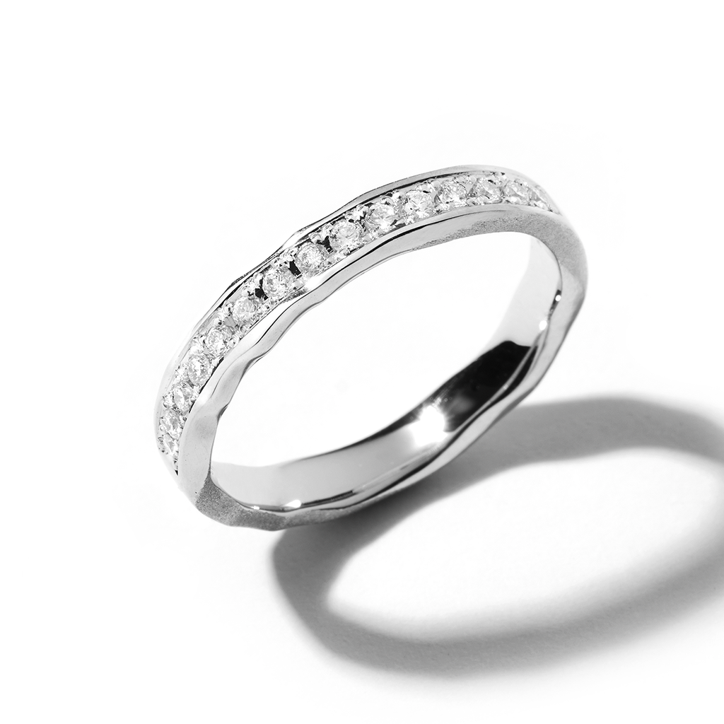 ENパヴェダイヤモンドプラチナリング(3mm) - Bridal