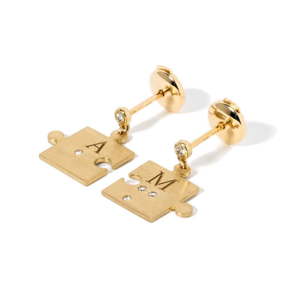 【WEB限定】点字ダイヤモンドパズルピアス(左耳)