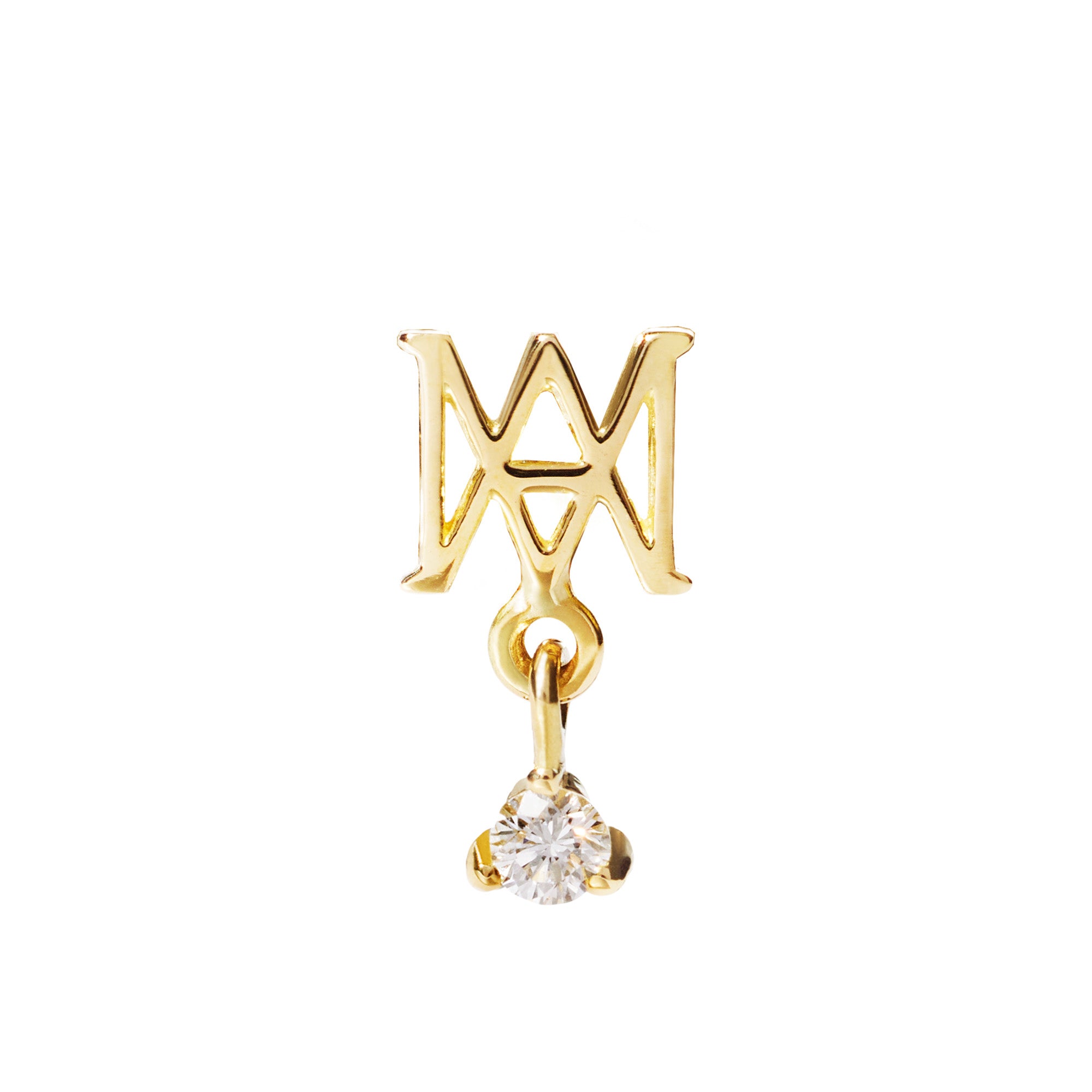 エンブレムダイヤモンドスタッズピアス