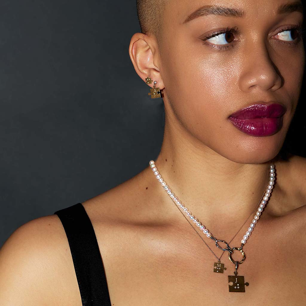 【WEB限定】点字ダイヤモンドパズルピアス(右耳)