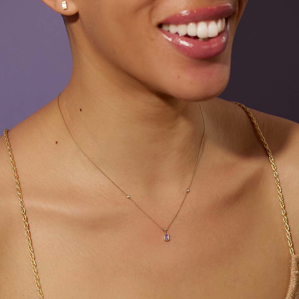 アメジストバースストーンネックレス ２月