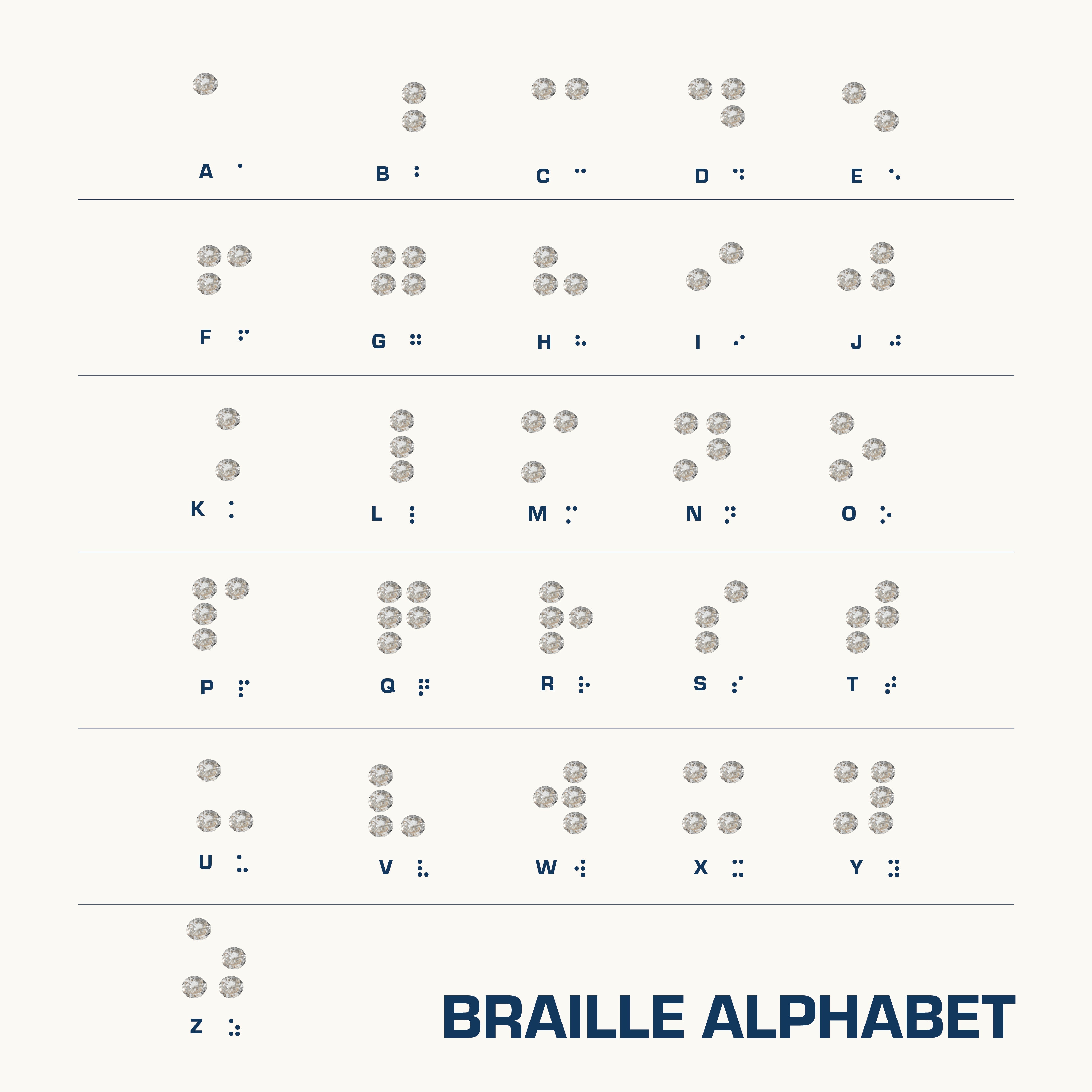 【WEB限定】点字ダイヤモンドパズルピアス(右耳)