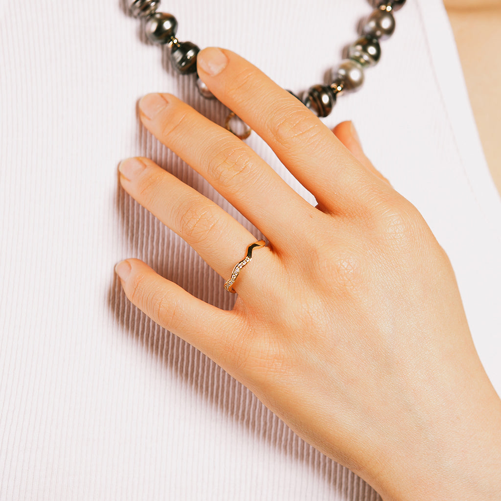 KINTSUGIパヴェダイヤモンドヴァインリング - Bridal