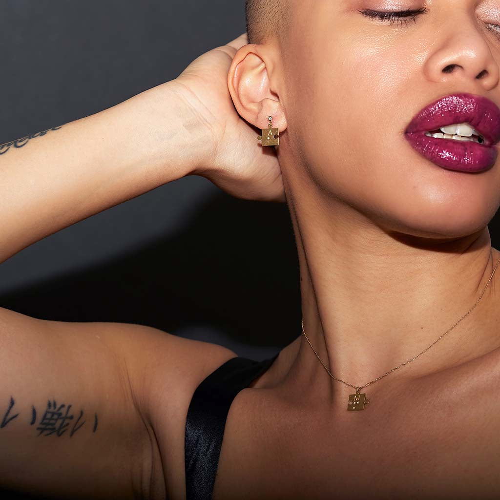 【WEB限定】点字ダイヤモンドパズルピアス(右耳)