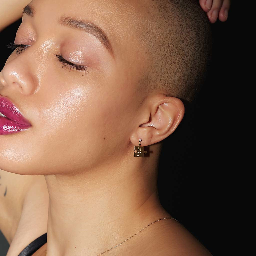 【WEB限定】点字ダイヤモンドパズルピアス(左耳)