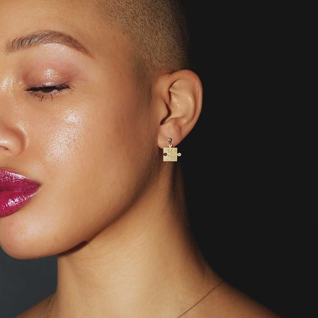 【WEB限定】点字ダイヤモンドパズルピアス(左耳)