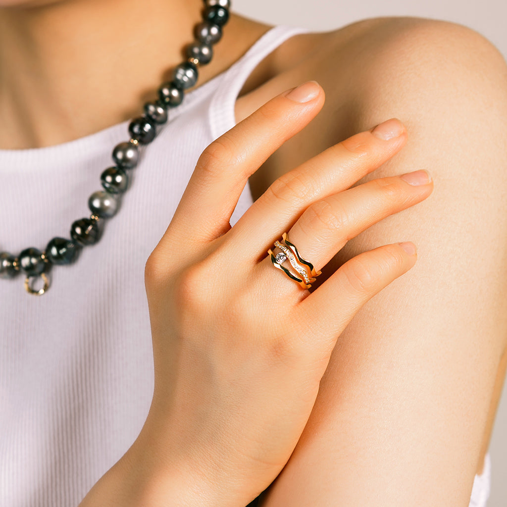 KINTSUGIパヴェダイヤモンドヴァインリング - Bridal