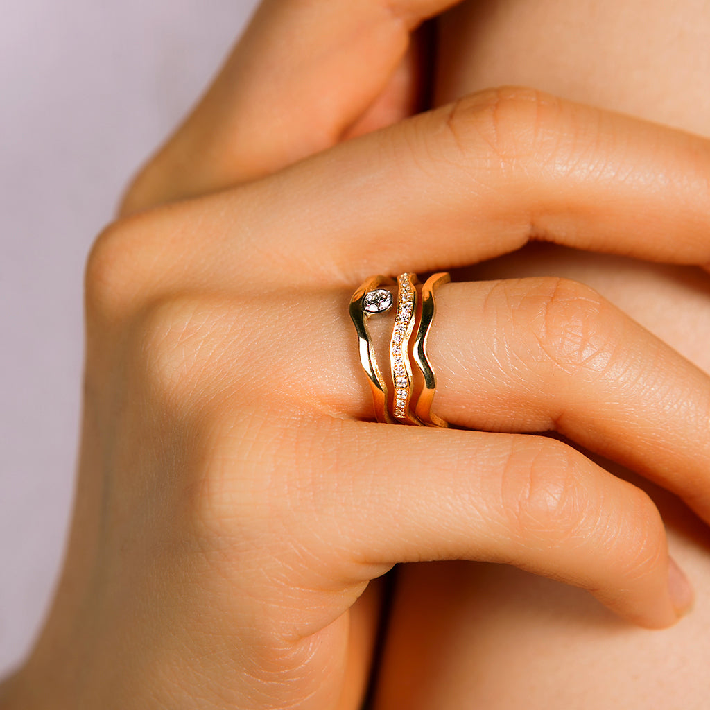 KINTSUGIパヴェダイヤモンドヴァインリング - Bridal